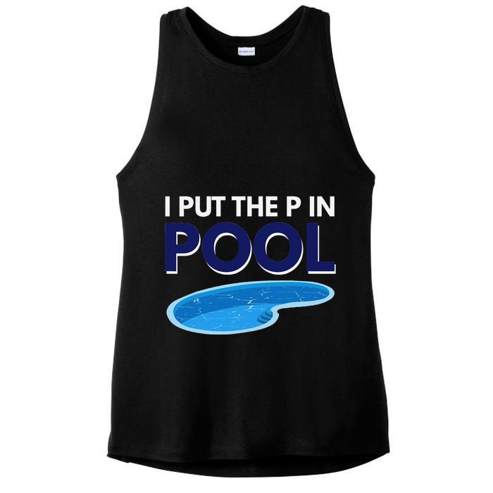 I Put The P In Pool Funny Swimming Ladies PosiCharge Tri-Blend Wicking Tank