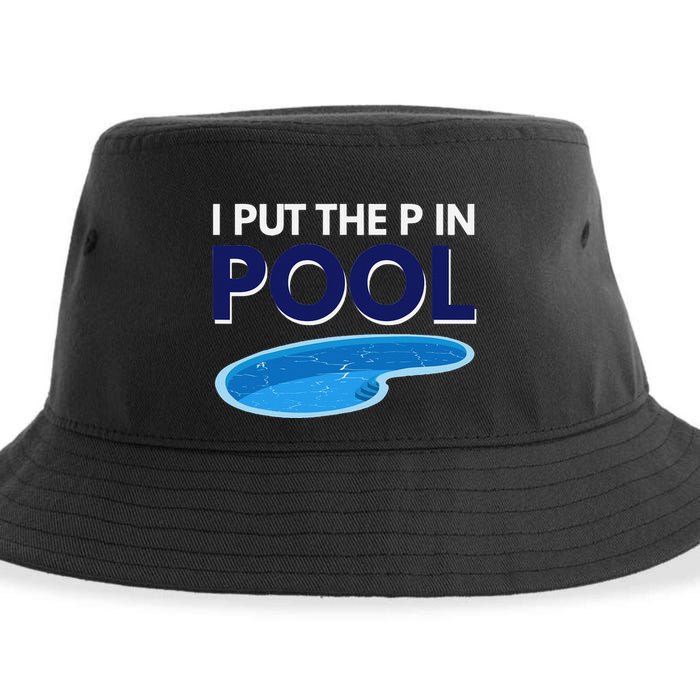 I Put The P In Pool Funny Swimming Sustainable Bucket Hat