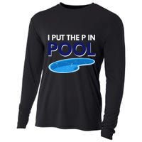 I Put The P In Pool Funny Swimming Cooling Performance Long Sleeve Crew