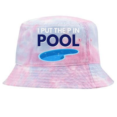 I Put The P In Pool Funny Swimming Tie-Dyed Bucket Hat