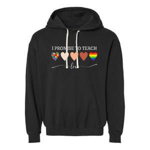 I Promise To Teach Love Autism Awareness African LGBT Pride Garment-Dyed Fleece Hoodie