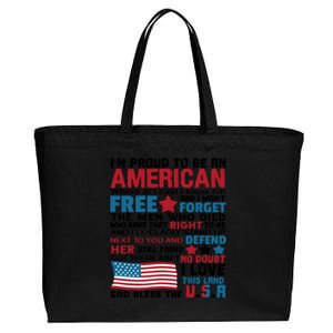 I’m Proud To Be An American Meaningful Gift Cotton Canvas Jumbo Tote