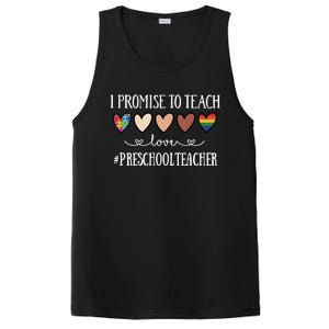 I Promise To Teach Love Preschool Teacher Heart Cool Gift PosiCharge Competitor Tank