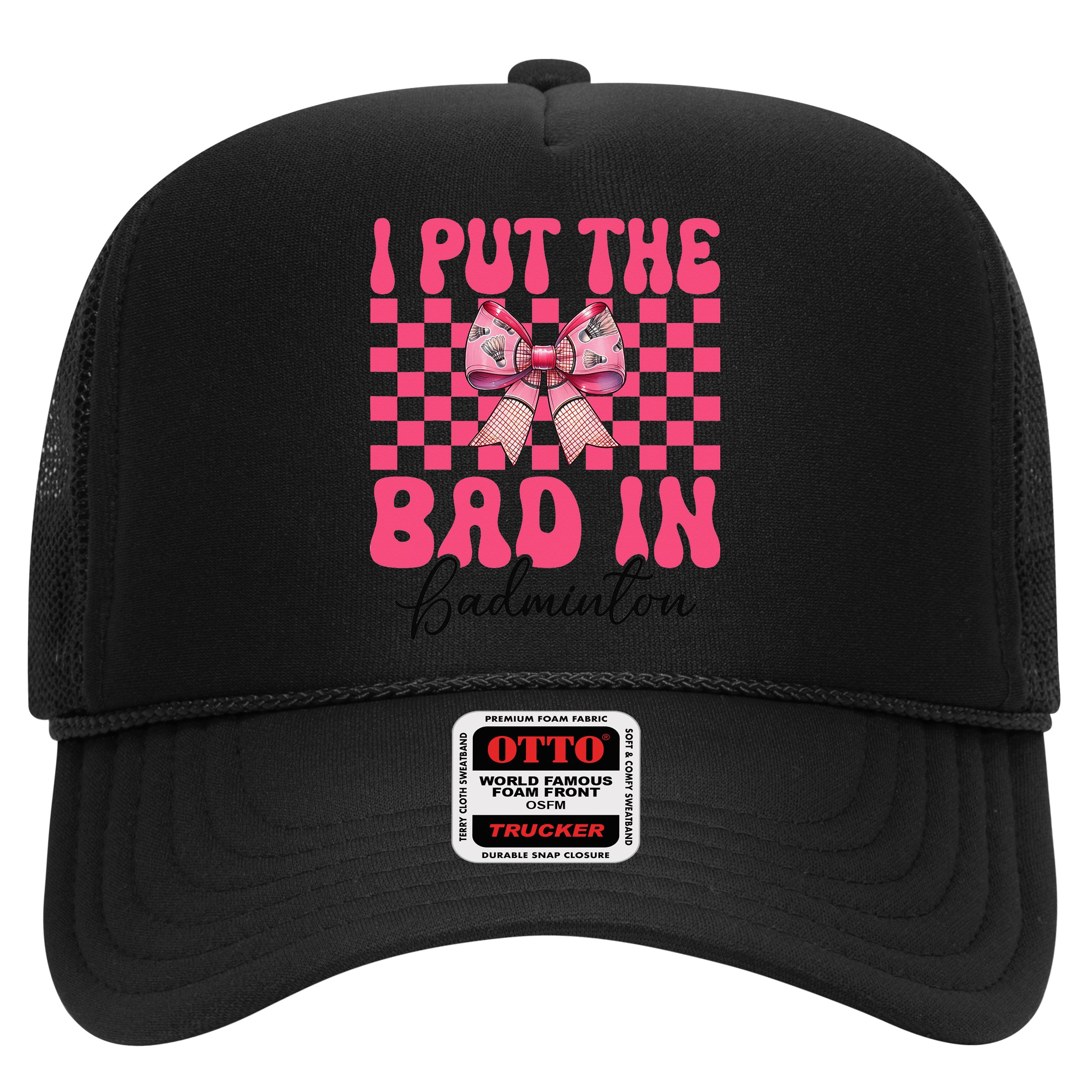 I Put The Bad In Badminton Girl Mom Mothers Day Coquette Hat