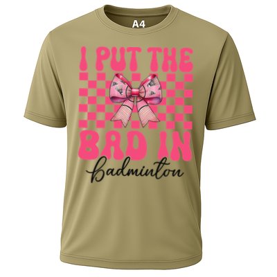 I Put The Bad In Badminton Girl Mom Mothers Day Coquette Cooling Performance Crew T-Shirt