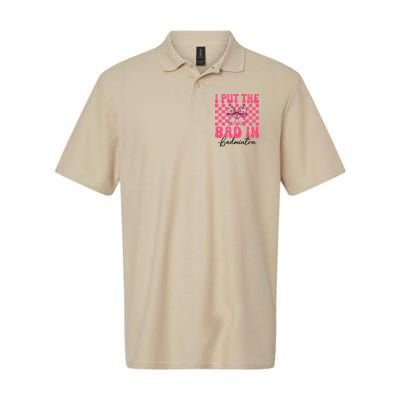 I Put The Bad In Badminton Girl Mom Mothers Day Coquette Polo