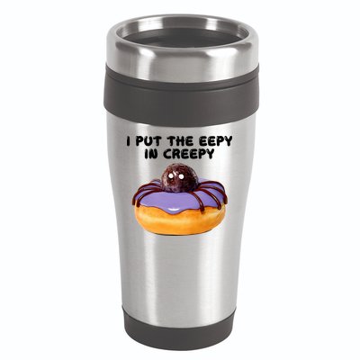 I Put The Eepy In Creepy Spider Donut Cake Halloween 16oz Travel Tumbler