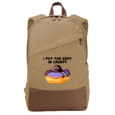 I Put The Eepy In Creepy Spider Donut Cake Halloween Cotton Canvas Backpack