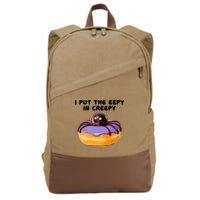 I Put The Eepy In Creepy Spider Donut Cake Halloween Cotton Canvas Backpack