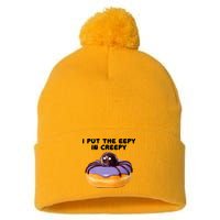 I Put The Eepy In Creepy Spider Donut Cake Halloween Pom Pom 12in Knit Beanie