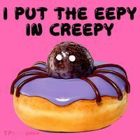 I Put The Eepy In Creepy Spider Donut Cake Halloween Stripe Pom Pom Beanie