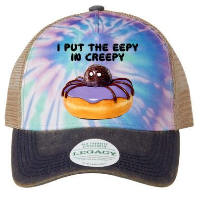I Put The Eepy In Creepy Spider Donut Cake Halloween Legacy Tie Dye Trucker Hat