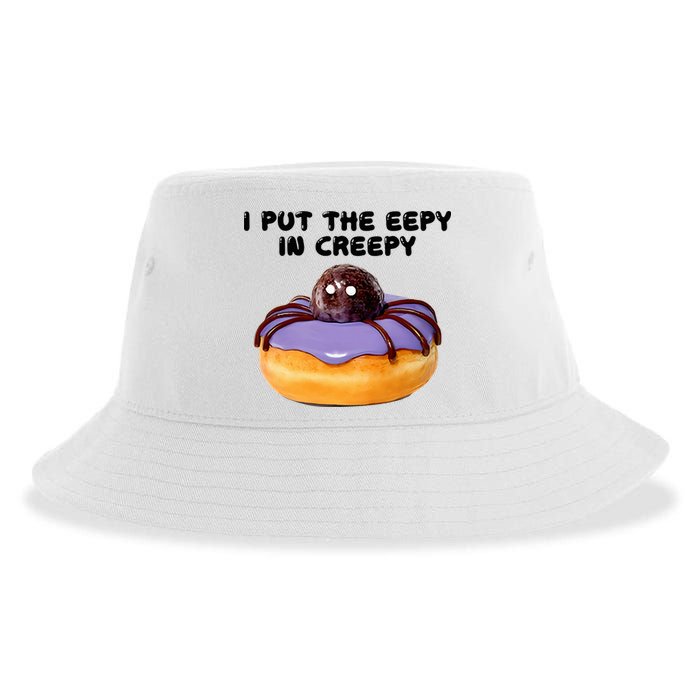 I Put The Eepy In Creepy Spider Donut Cake Halloween Sustainable Bucket Hat
