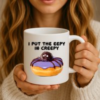 I Put The Eepy In Creepy Spider Donut Cake Halloween Mug