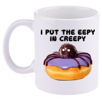 I Put The Eepy In Creepy Spider Donut Cake Halloween 11oz C Handle Ceramic Mug