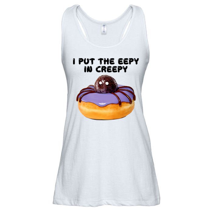 I Put The Eepy In Creepy Spider Donut Cake Halloween Ladies Essential Flowy Tank