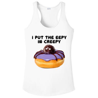 I Put The Eepy In Creepy Spider Donut Cake Halloween Ladies PosiCharge Competitor Racerback Tank