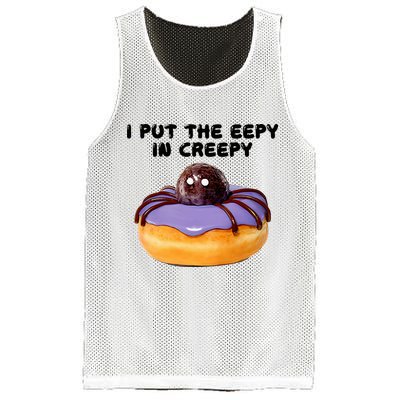 I Put The Eepy In Creepy Spider Donut Cake Halloween Mesh Reversible Basketball Jersey Tank