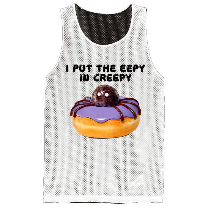 I Put The Eepy In Creepy Spider Donut Cake Halloween Mesh Reversible Basketball Jersey Tank