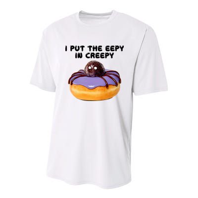 I Put The Eepy In Creepy Spider Donut Cake Halloween Youth Performance Sprint T-Shirt