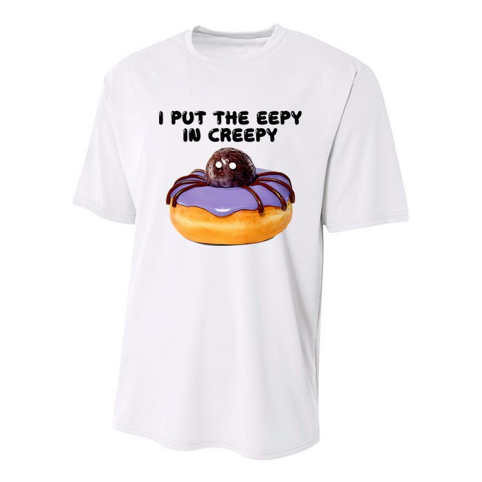 I Put The Eepy In Creepy Spider Donut Cake Halloween Youth Performance Sprint T-Shirt