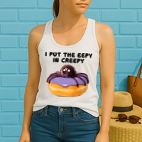 I Put The Eepy In Creepy Spider Donut Cake Halloween Womens Tank Top