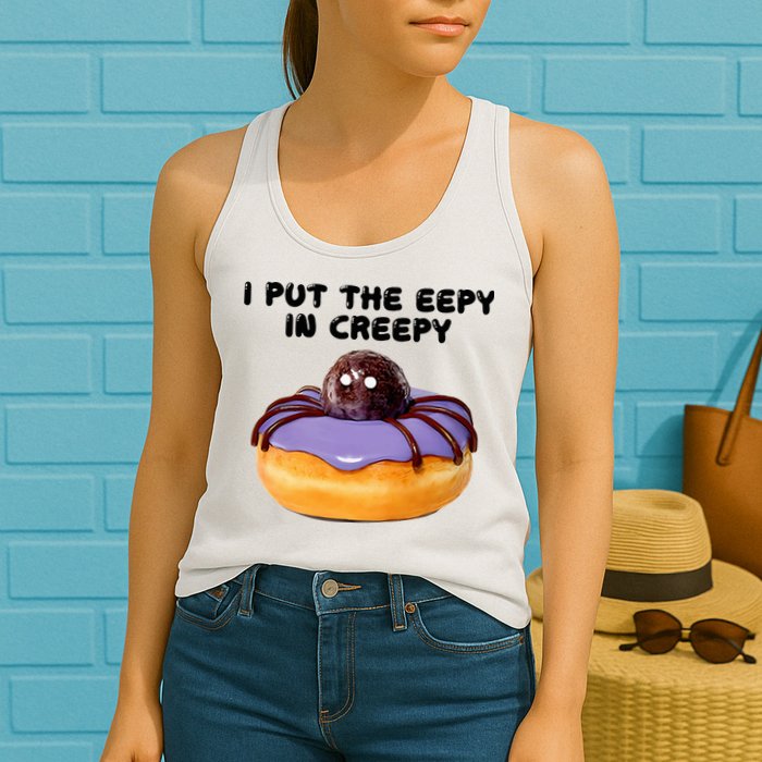 I Put The Eepy In Creepy Spider Donut Cake Halloween Womens Tank Top