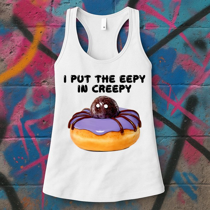 I Put The Eepy In Creepy Spider Donut Cake Halloween Womens Tank Top