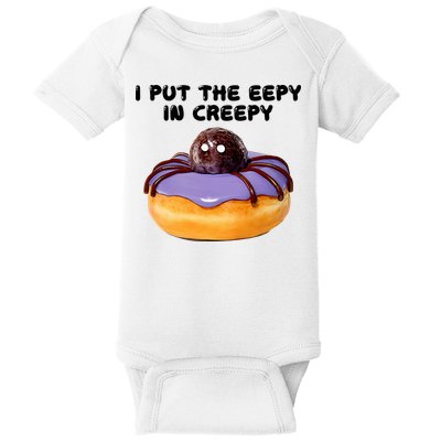I Put The Eepy In Creepy Spider Donut Cake Halloween Baby Bodysuit