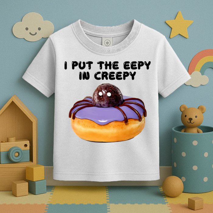 I Put The Eepy In Creepy Spider Donut Cake Halloween Toddler T-Shirt