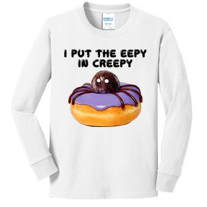 I Put The Eepy In Creepy Spider Donut Cake Halloween Kids Long Sleeve Shirt