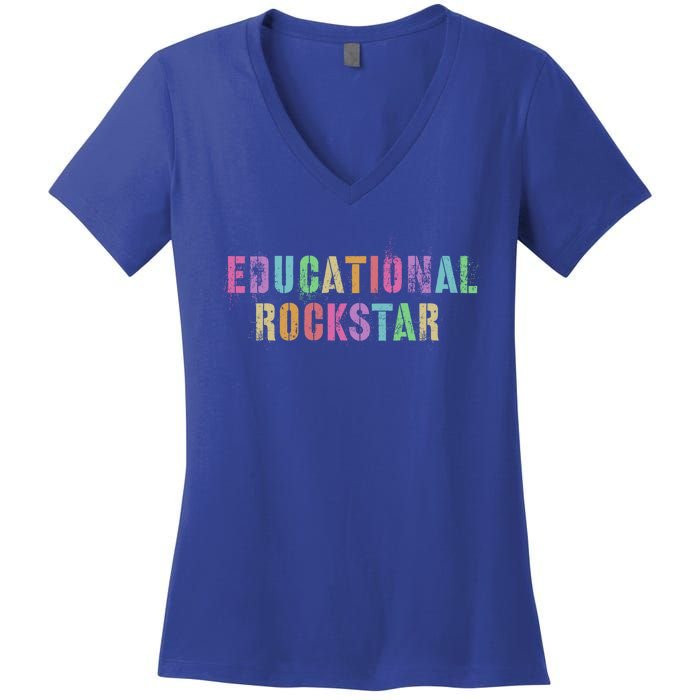 I Prefer Term Educational Rockstar Teacher Principal Team Gift Women's V-Neck T-Shirt