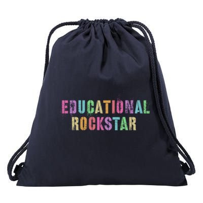 I Prefer Term Educational Rockstar Teacher Principal Team Gift Drawstring Bag