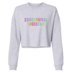 I Prefer Term Educational Rockstar Teacher Principal Team Gift Cropped Pullover Crew