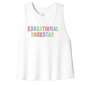 I Prefer Term Educational Rockstar Teacher Principal Team Gift Women's Racerback Cropped Tank