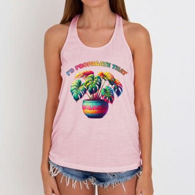 ID Propagate That Plant Gardening Women's Knotted Racerback Tank