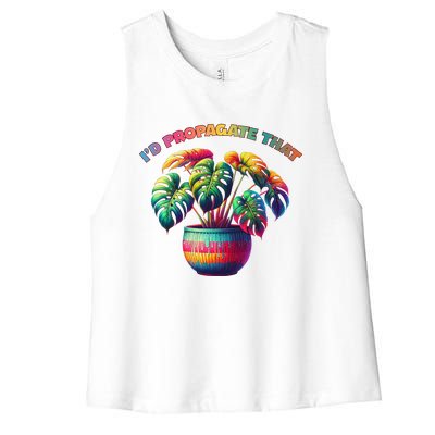 ID Propagate That Plant Gardening Women's Racerback Cropped Tank