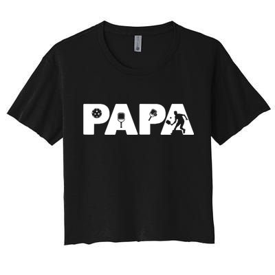 Its Pickleball Time Dad I Love Being Pickleball Papa Crop Top