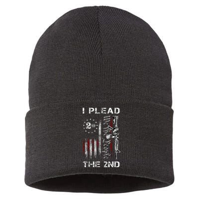 I Plead The 2nd We The People Usa Flag Ar15 Rifle Sustainable Knit Beanie