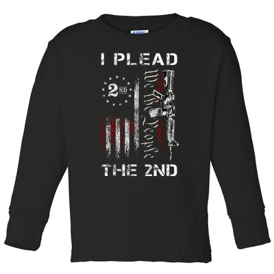 I Plead The 2nd We The People Usa Flag Ar15 Rifle Toddler Long Sleeve Shirt