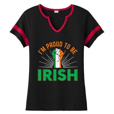 I'm Proud To Be Irish funny St Patricks Ladies Halftime Notch Neck Tee