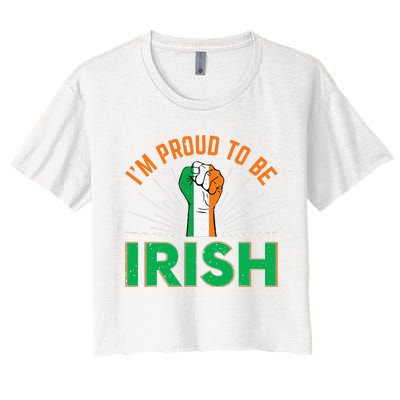 I'm Proud To Be Irish funny St Patricks Women's Crop Top Tee