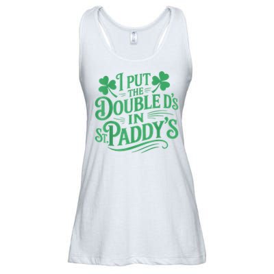 I Put The Double D's In St Paddy's Day Funny St Patricks Day Ladies Essential Flowy Tank