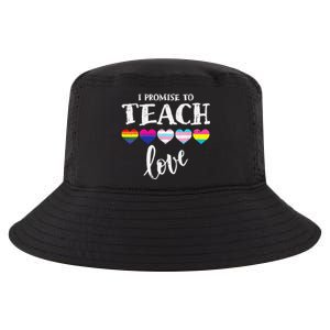 I Promise To Teach Love LGBT Q Pride Proud Ally Teacher Cool Comfort Performance Bucket Hat