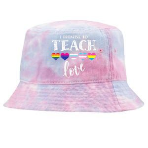 I Promise To Teach Love LGBT Q Pride Proud Ally Teacher Tie-Dyed Bucket Hat