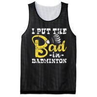 I Put The Bad In Badminton Shuttlecock Birdie Sports Lover Mesh Reversible Basketball Jersey Tank