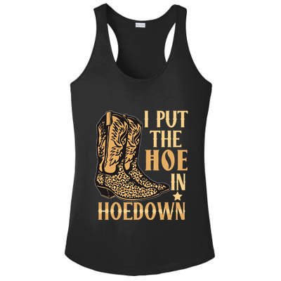 I Put The Hoe In Hoedown Funny Country Ladies PosiCharge Competitor Racerback Tank