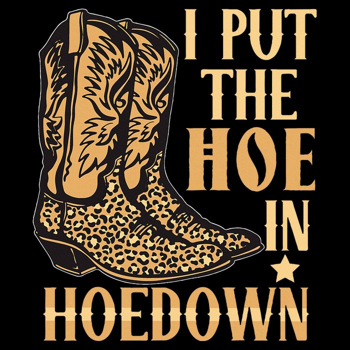 I Put The Hoe In Hoedown Funny Country Short Acrylic Beanie