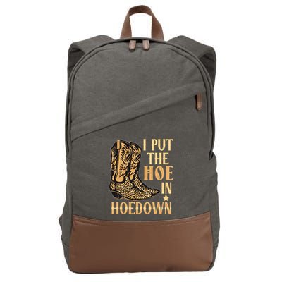 I Put The Hoe In Hoedown Funny Country Cotton Canvas Backpack