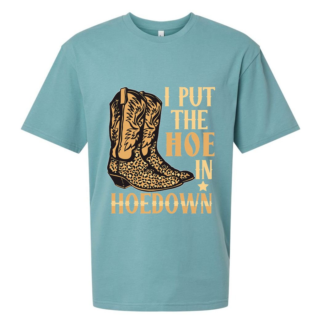 I Put The Hoe In Hoedown Funny Country Sueded Cloud Jersey T-Shirt